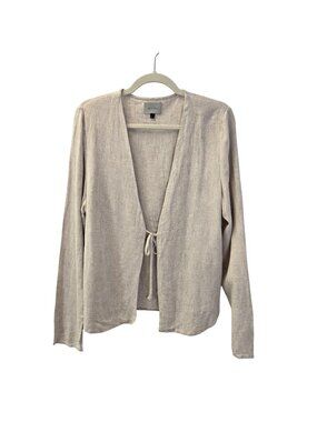 Alohas 100% Linen Tie Front Layering Top Size Large